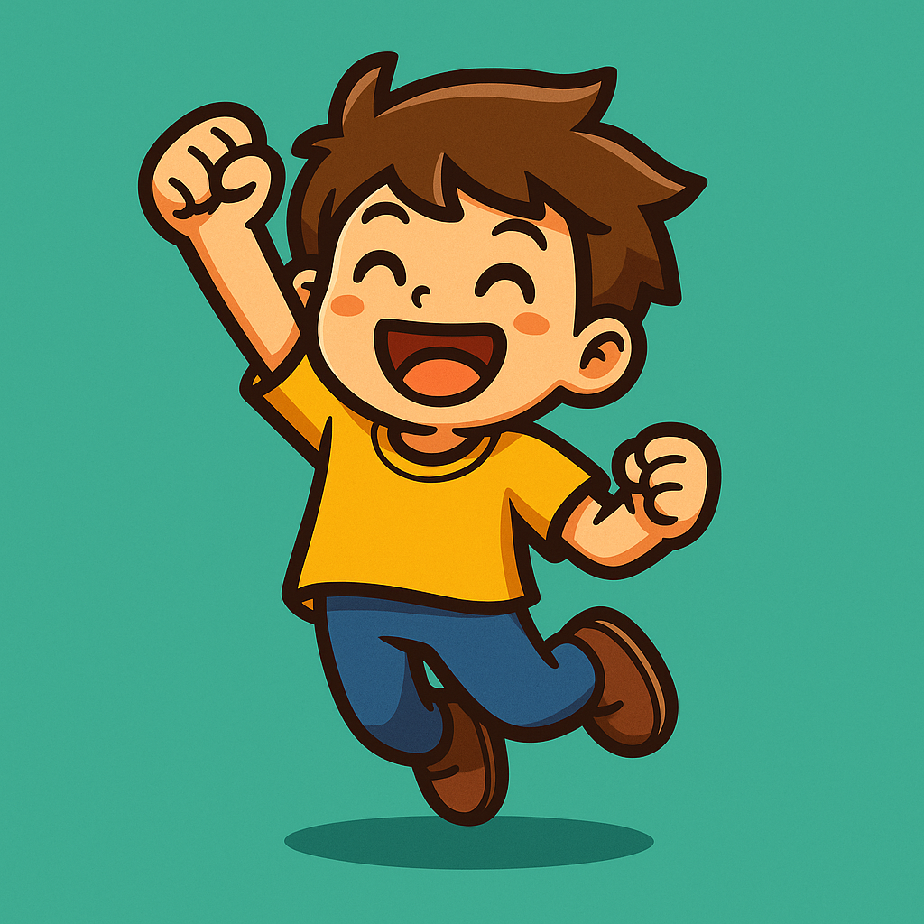 Logo LevelUp — enfant joyeux qui saute